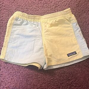 Patagonia Women's Yellow and Cream Athletic Shorts